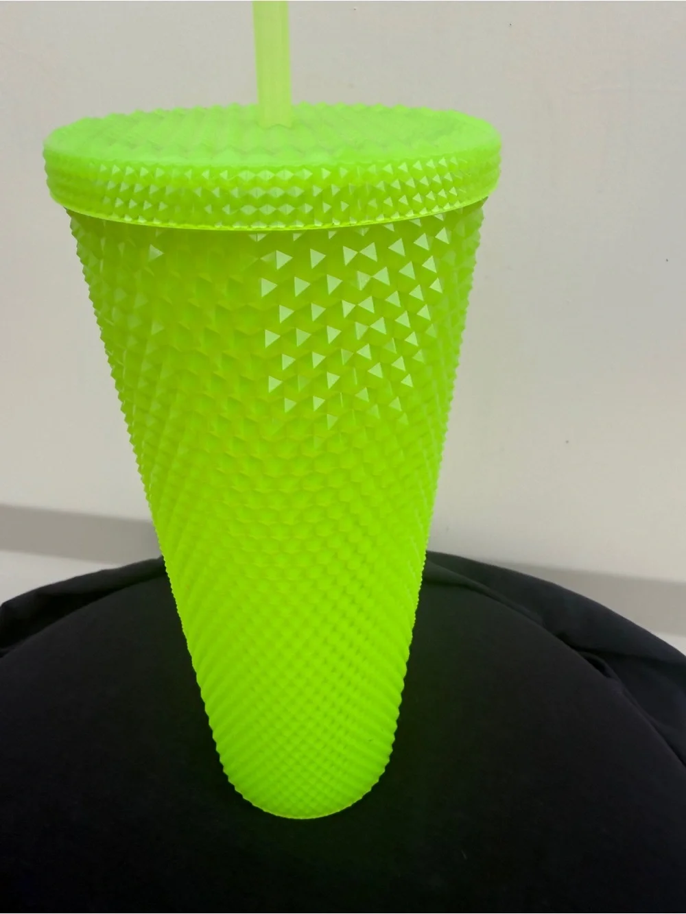 Starbucks Neon Lime Textured Reusable Tumbler with Straw New